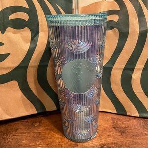 COPY - Starbucks 2022 Spring Green Iridescent Core 24oz Cold Cup Tumbler MERMAID